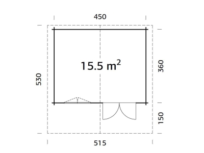 Palmako Blockbohlenhaus Sally 15,5 m² 44 mm naturbelassen