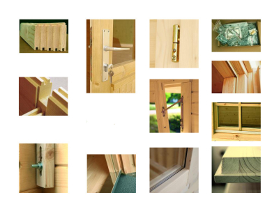 Palmako Blockbohlenhaus Sally 15,5 m² 44 mm naturbelassen