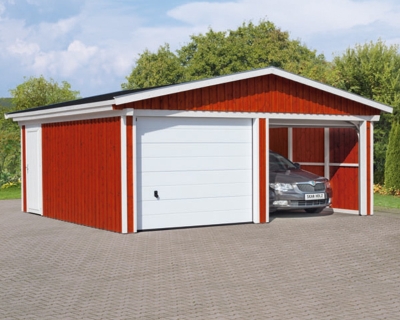 Skan Holz 45 mm Garage Holzgarage Falun 1 / 2