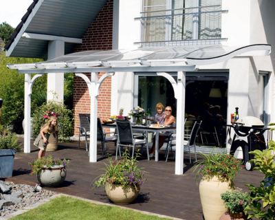 Skan Holz Terrassenüberdachung Venezia mit Mittelpfosten Breite 434 cm in 4 Grössen