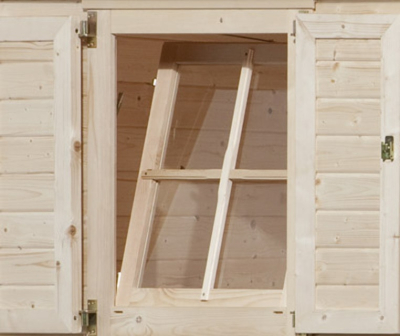 Weka 28 mm Gartenhaus 170 mit Vordach (50 cm) Grösse 3