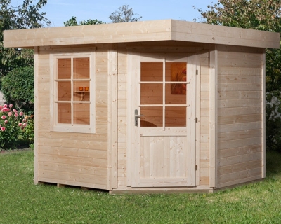 Weka Designhaus 213+ mit extra hoher Tür - 28 mm Grösse 1