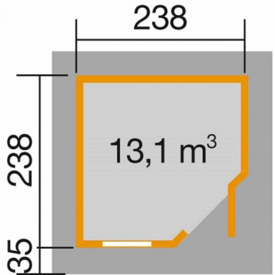 Weka Designhaus 213+ mit extra hoher Tür - 28 mm Grösse 1