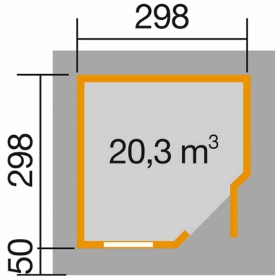 Weka Designhaus 213+ mit extra hoher Tür - 28 mm Grösse 2
