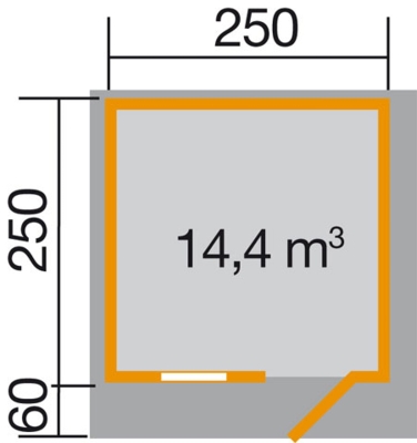 Weka 45 mm Gartenhaus 131 mit Vordach (60 cm) Sparset inkl. Dachschindeln in drei Grössen