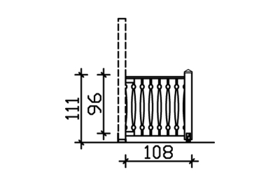Brüstung Balkonschalung 108 x 96 cm, Fichte, verschiedene Farben