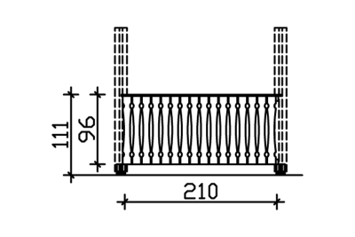 Brüstung Balkonschalung 210 x 96 cm, Fichte, verschiedene Farben