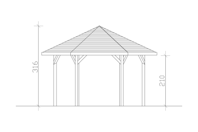 Skanholz Pavillon Nancy 3, Leimholz, grau