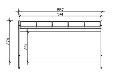Terrassenüberdachung Novara 557 x 259 cm, Leimholz, natur + 4 Lasuren/Grundierung nach Wahl