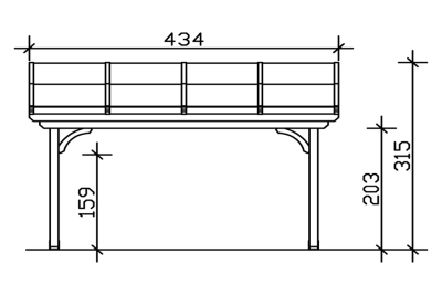 Terrassenüberdachung Verona 434 x 339 cm, Leimholz, natur + 4 Lasuren nach Wahl