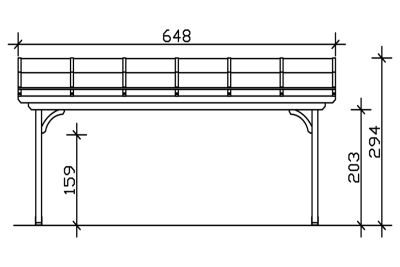 Terrassenüberdachung Verona 648 x 239 cm, Leimholz, natur + 4 Lasuren nach Wahl