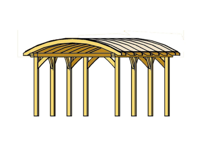 Design-Doppel-Carport Bogendach Typ Franken 635 x 755cm