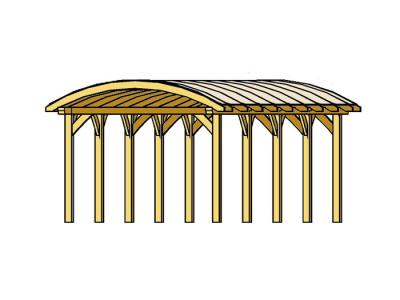 Design-Doppel-Carport Bogendach Typ Franken 635 x 969cm