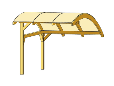 Carport Stellplatzerweiterung Runddach Typ Schwaben 299 x 630cm
