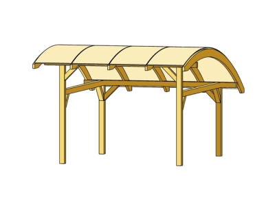 Design-Einzel-Carport Runddach Typ Schwaben 434 x 630cm