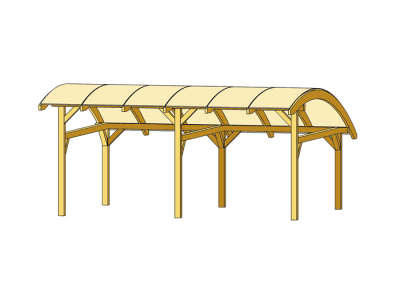 Doppel-Carport Runddach Typ Schwaben 648 x  630cm