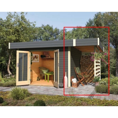 Karibu Feuerholz Schleppdach für Corner Cube/ Multi Cube bis 300 cm Tiefe
