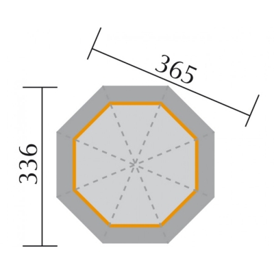 Weka 8-Eck Pavillon 234 A Sparset inkl. roten DS