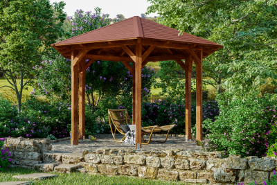 Skanholz Pavillon Colmar 2, Douglasie, nussbaum