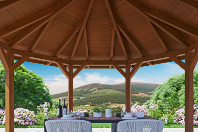 Skanholz Pavillon Nice 2, Leimholz, nussbaum