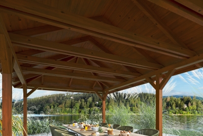 Skanholz Pavillon Orleans 3, Leimholz, nussbaum