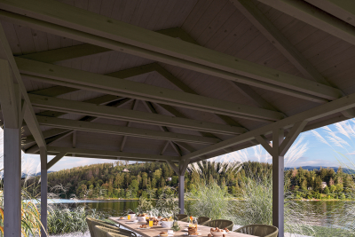 Skanholz Pavillon Orleans 4, Leimholz, grau