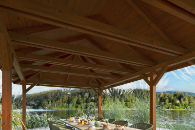 Skanholz Pavillon Orleans 4, Leimholz, nussbaum