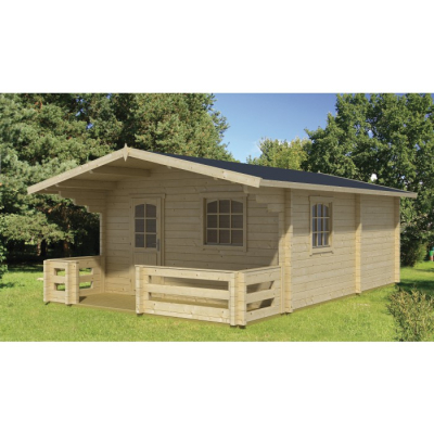 Lasita Maja Gartenhaus Modell Elba 44 mm mit Terrasse