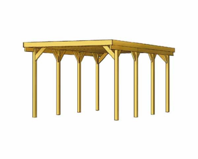 SkanHolz Einzelcarport Profil Friesland 397 x 708 cm