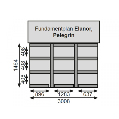 KARIBU Terrasse für Gartenhäuser Elanor+Pelegrin 150cm tief