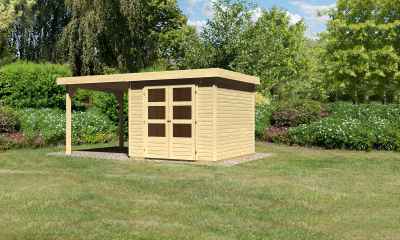 Woodfeeling Gartenhaus Askola 3,5 mit 225 cm Schleppdach