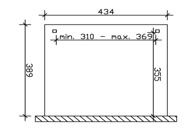 Terrassenüberdachung Verona 434 x 389 cm, Leimholz, natur + 4 Lasuren nach Wahl