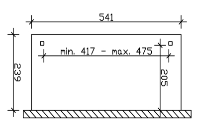 Terrassenüberdachung Verona 541 x 239 cm, Leimholz, natur + 4 Lasuren nach Wahl