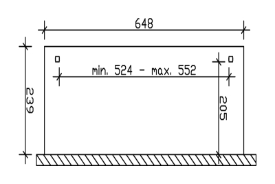 Terrassenüberdachung Verona 648 x 239 cm, Leimholz, natur + 4 Lasuren nach Wahl