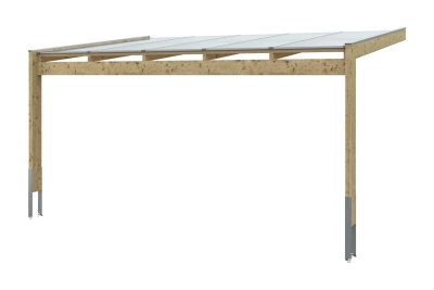 Terrassenüberdachung Novara 557 x 359 cm, Leimholz, natur + 4 Lasuren/Grundierung nach Wahl