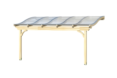 Terrassenüberdachung Verona 541 x 239 cm, Leimholz, natur + 4 Lasuren nach Wahl