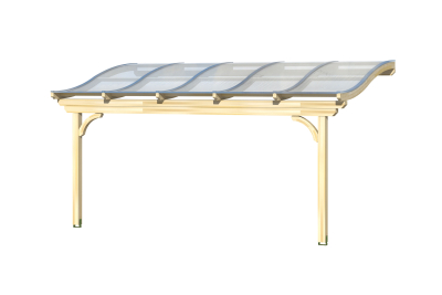 Terrassenüberdachung Verona 541 x 389 cm, Leimholz, natur + 4 Lasuren nach Wahl