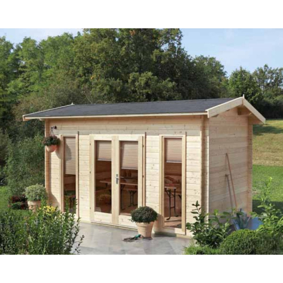 Wolff Finnhaus Gartenhaus Blockbohlenhaus Holly 4124