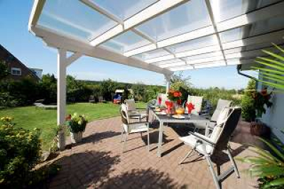 Terrassenüberdachung SANREMO Leimholz o. Mittelpfosten B434 x T250cm