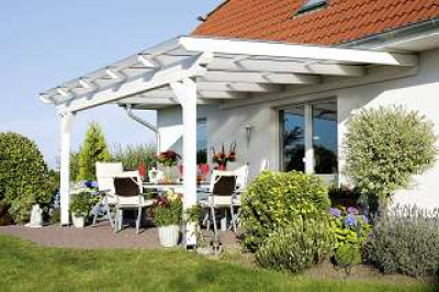 Terrassenüberdachung SANREMO Leimholz o. Mittelpfosten B541 x T350cm
