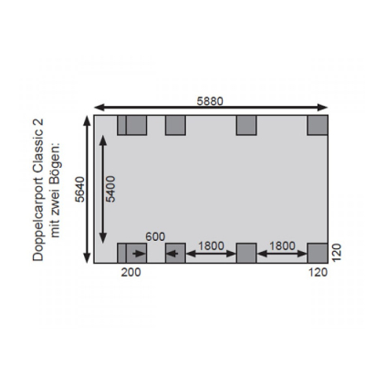 Karibu Doppelcarport Classic Doppel 2