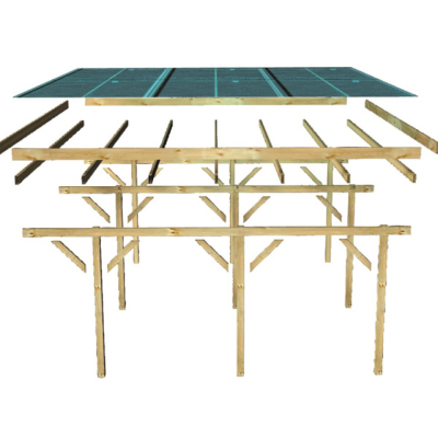 Karibu Doppelcarport Eco mit integriertem Abstellraum 2