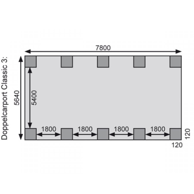 Karibu Doppelcarport Classic Doppel 3
