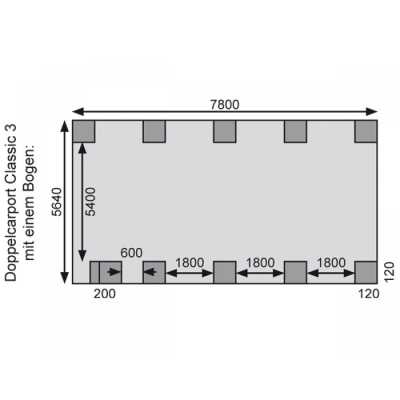 Karibu Doppelcarport Classic Doppel 3