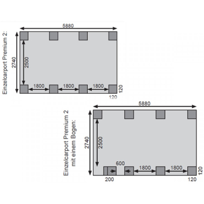 Karibu Einzelcarport Premium Einzel 2