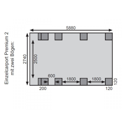 Karibu Einzelcarport Premium Einzel 2