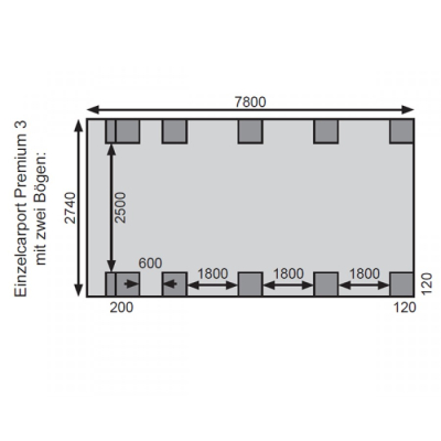 Karibu Einzelcarport Premium Einzel 3