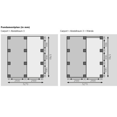 Karibu Doppelcarport Eco 2 mit grossem Abstellraum