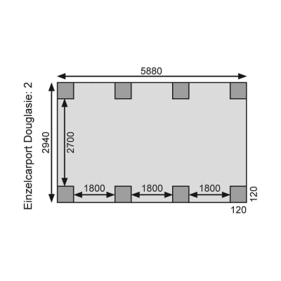 Karibu Carport Einzelcarport Douglasie 2