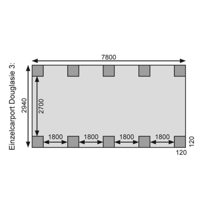 Karibu Carport Einzelcarport Douglasie 3